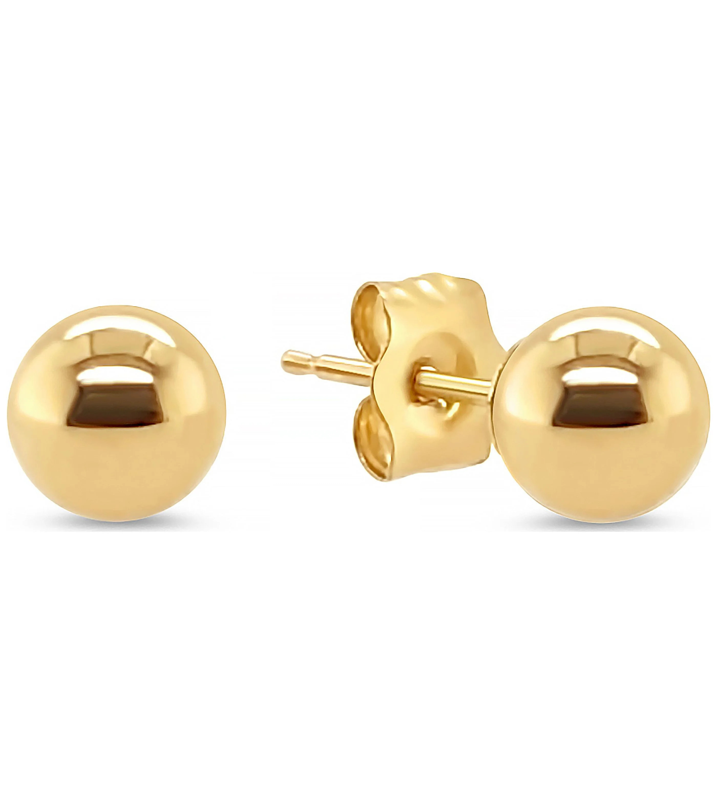 Olive & Chain 14k Yellow Gold Ball Stud Earring {3mm} for Women | Walmart (US)