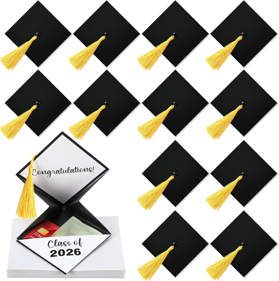 Geyoga 12 Pack Graduation Thank You Cards 2026 Grad Cap Card Holder Cash Holder Envelope Class of... | Amazon (US)
