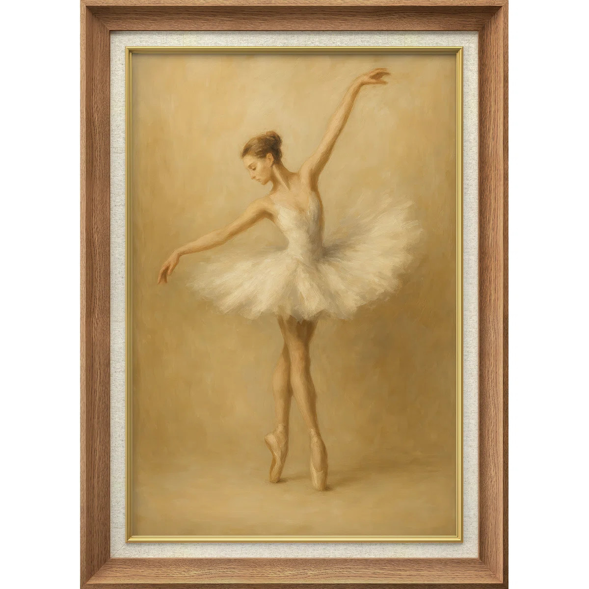 Graceful Ballet Dancer Classical Pose Scene - Pictures Framed Canvas Print Wall Art | Wayfair North America