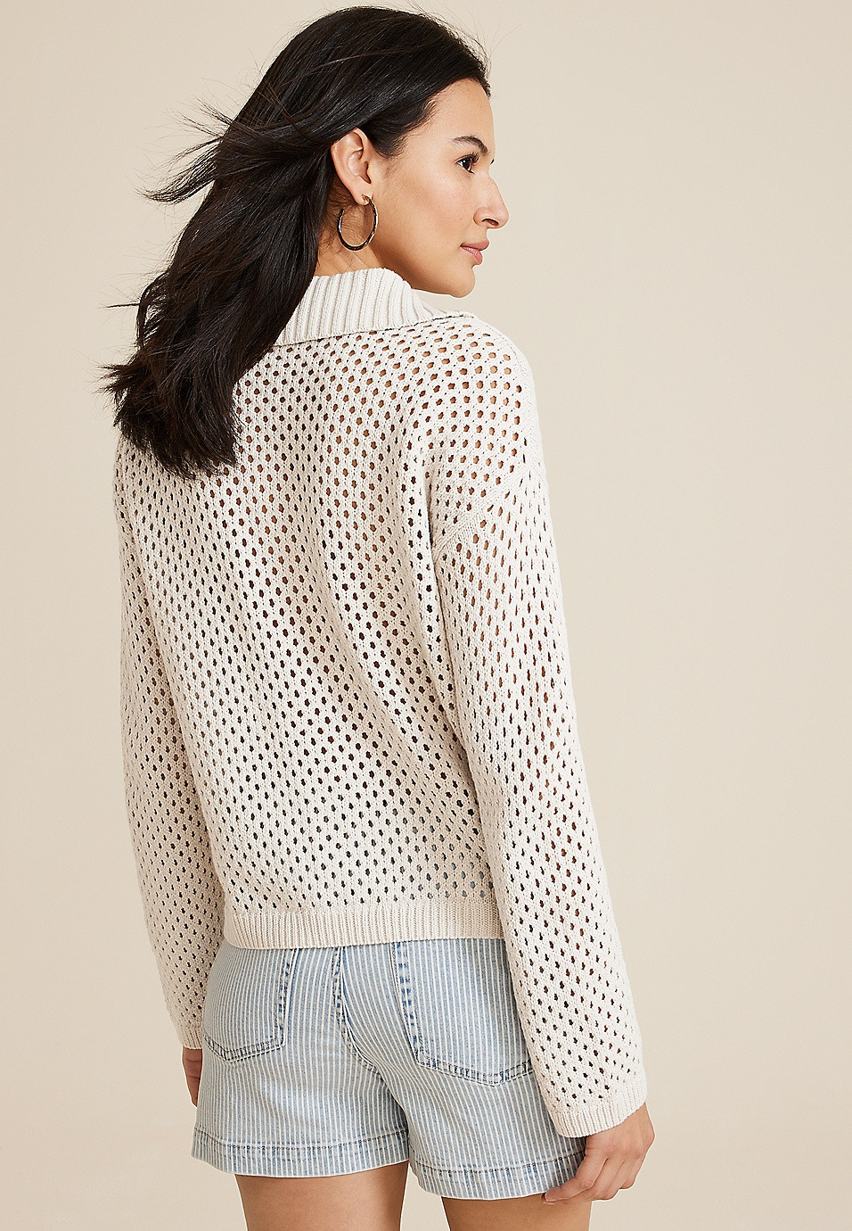Open Stitch Collar Cardigan | Maurices