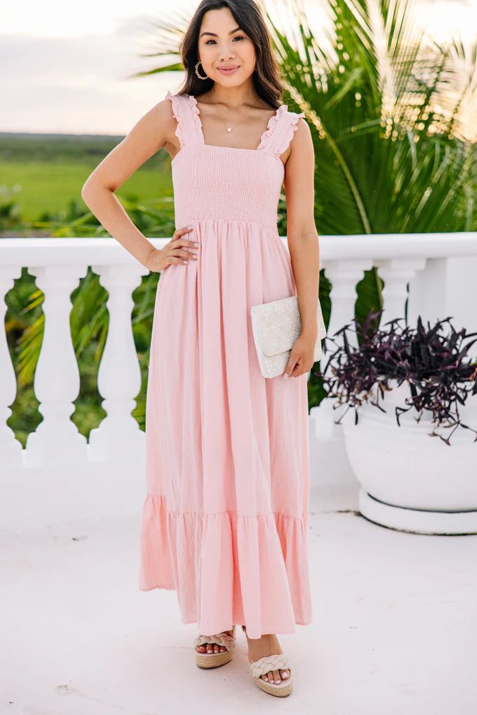 Easy Love Blush Pink Smocked Maxi Dress | The Mint Julep Boutique