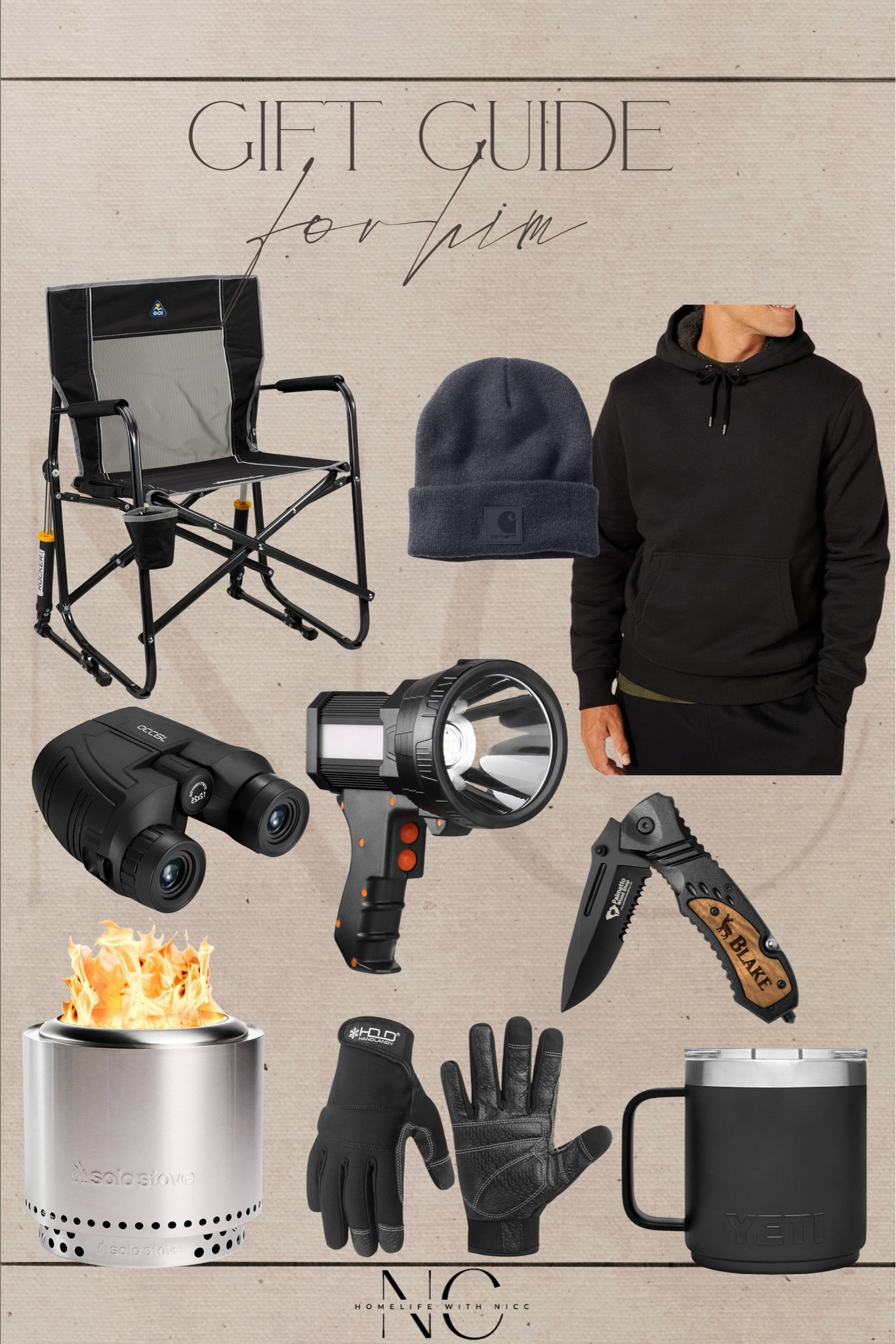 Gift Guide for the outdoorsy man in your life! All these items are from Amazon with over 4 star ratings! And the pocket knife is customizable! #giftguide #giftguideforhim #amazongiftguide #outdoorgifts

#LTKCyberWeek #LTKMens #LTKGiftGuide