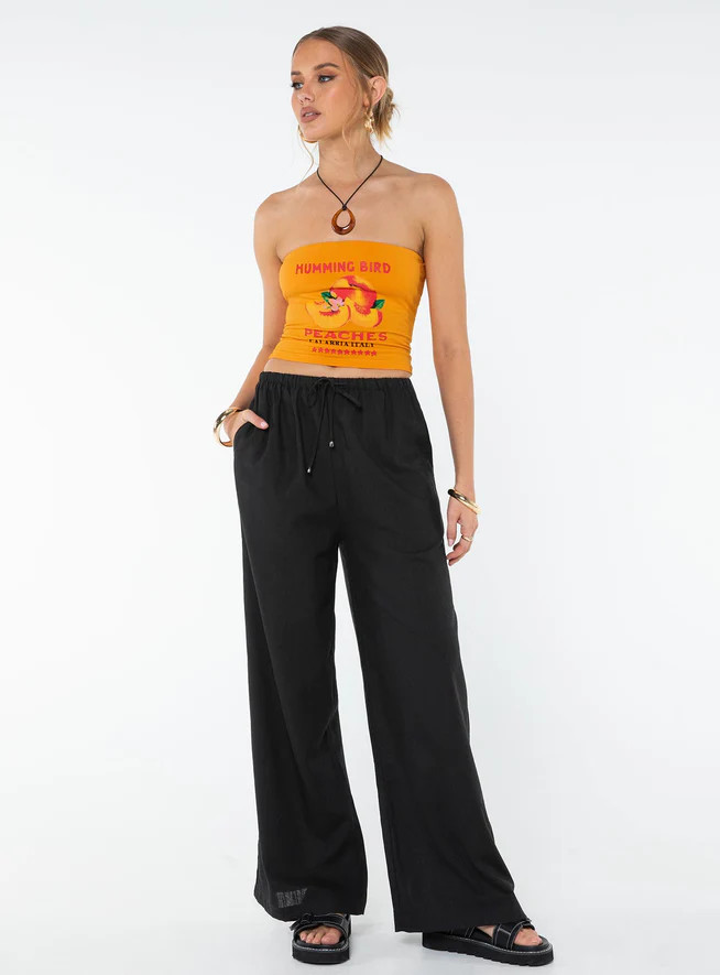 Ogilvie Linen Blend Pants Black | Princess Polly US