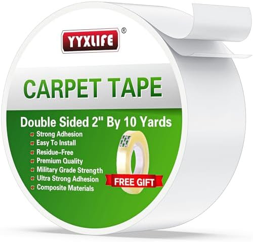 YYXLIFE Double Sided Removable Rug Tape - Carpet Adhesive for Hardwood Floors,Non Slip Anti Curli... | Amazon (US)