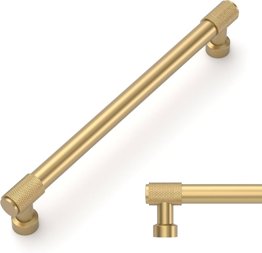 Amerdeco 10 Pack Champagne Bronze Knurled Cabinet Pulls 10 Inch(254mm) Hole Center Kitchen Cabine... | Amazon (US)