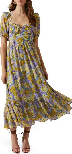 Floral Sweetheart Neck Midi Dress | Nordstrom