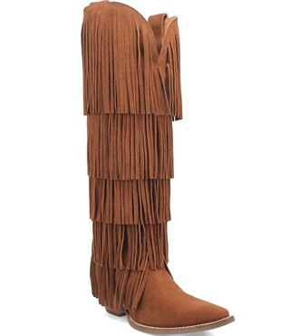 Wild Child Suede Fringe Western Boots | Dillard's