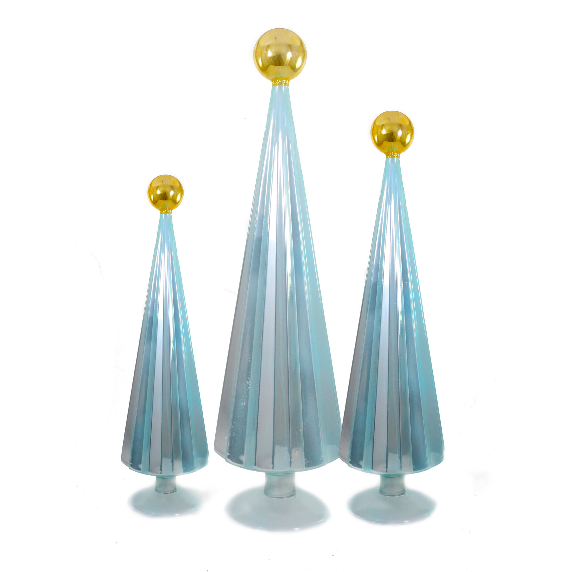 Pleated Tree, Sky Gold Set of 3 | Maisonette