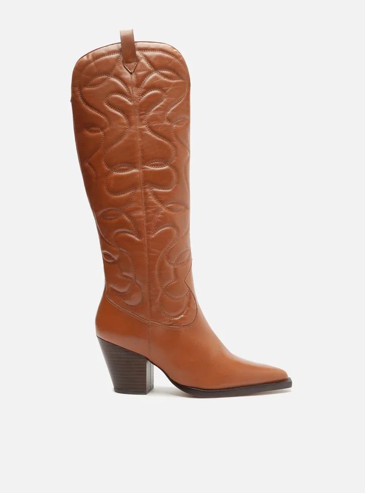 Bota Western Marrom Arezzo Couro Cano Longo Georgia | ZZ Mall (BR)