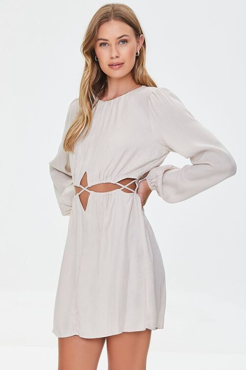 Cutout Peasant-Sleeve Mini Dress | Forever 21 (US)