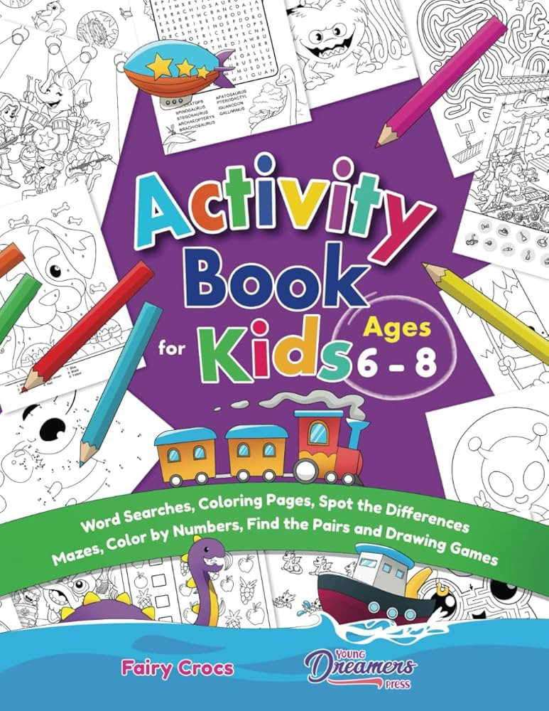 Activity Book for Kids Ages 6-8: Word Searches, Coloring Pages, Spot the Differences, Mazes, Colo... | Amazon (US)