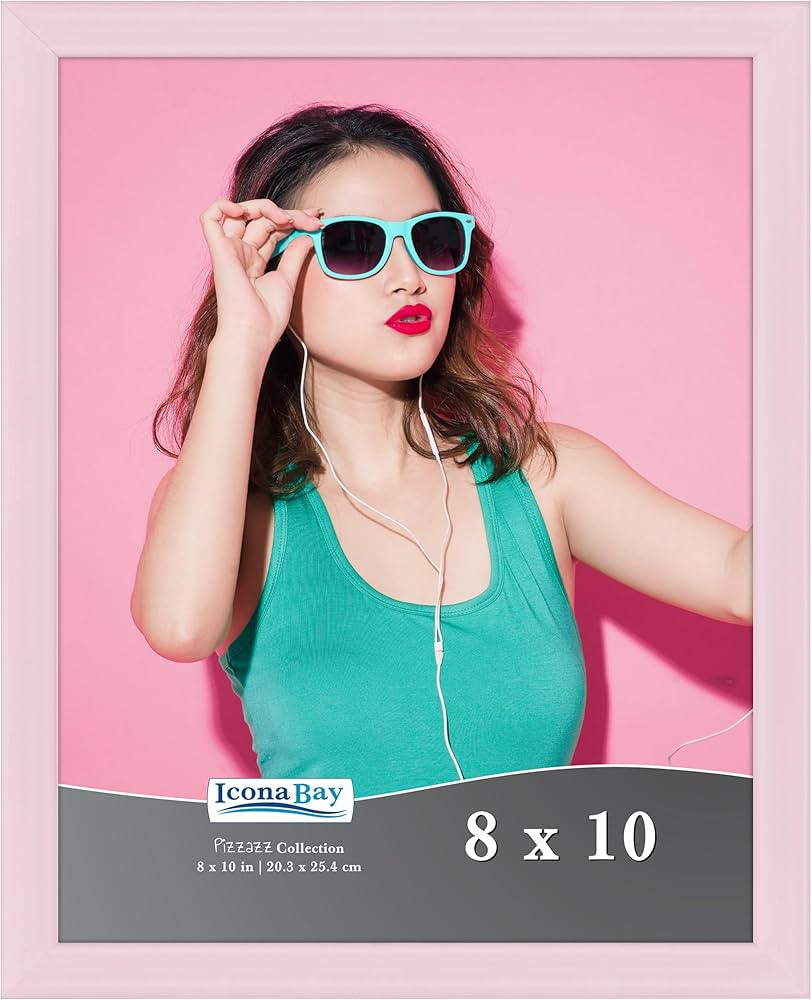 Icona Bay 8x10 Picture Frame, Pastel Pink Solid Wood Scandinavian Style Frame for Photo, Pizzazz ... | Amazon (US)