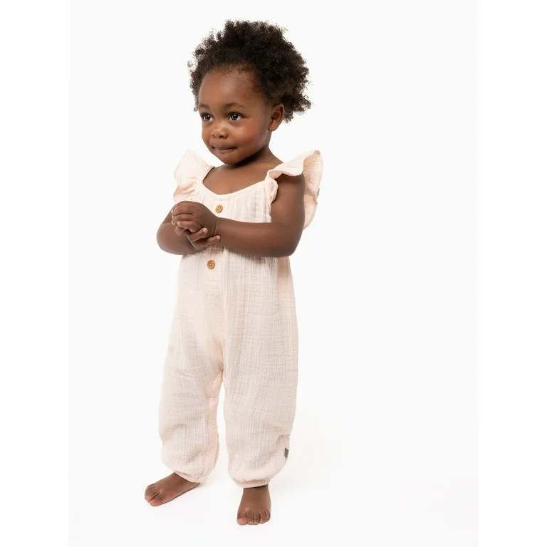 Modern Moments by Gerber Baby Girl Long Leg Romper, Sizes 0/3 Months - 24 Months | Walmart (US)