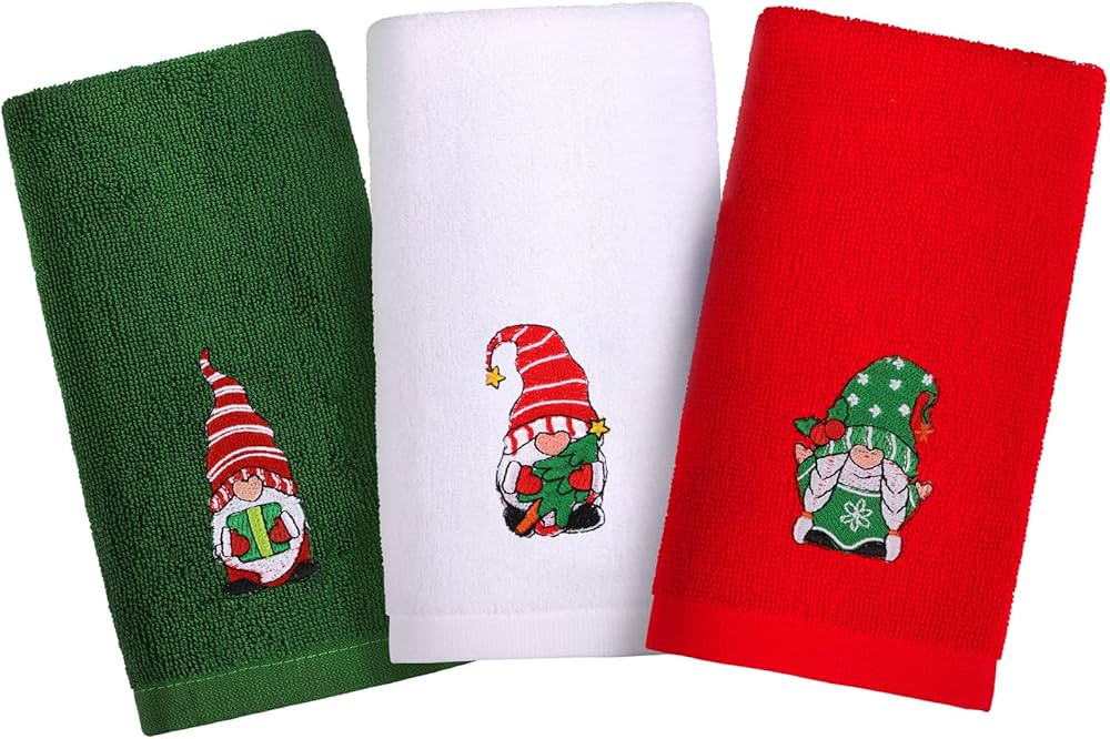 MCEAST 3 Pack Christmas Hand Towel 17.7 x 12.6 Inches Soft Wash Cloths Holiday Design Pure Cotton... | Amazon (US)