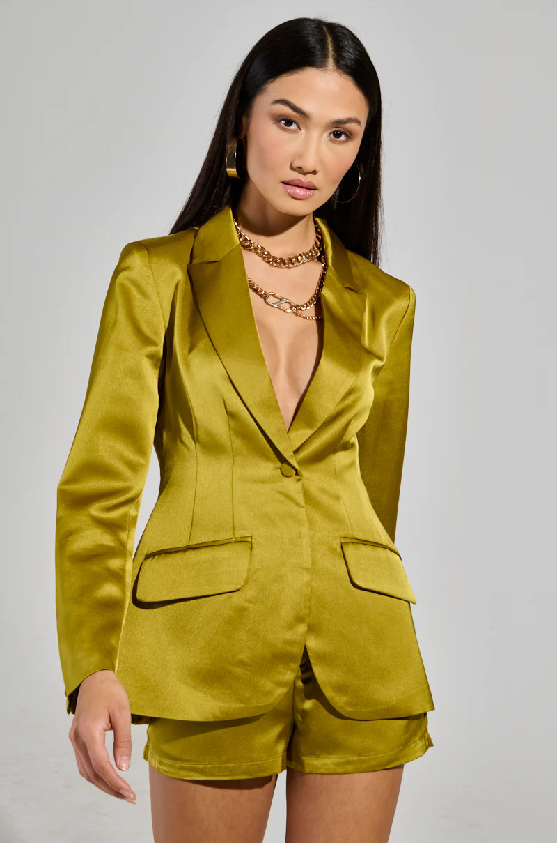 DUSK TIL DAWN SATIN BLAZER | AKIRA