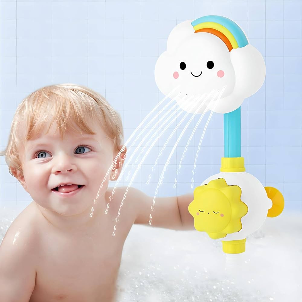 Amazon.com: Juguete eléctrico para ducha y baño, cabezal de aspersor – Rainbow Cloud Spray Wa... | Amazon (US)