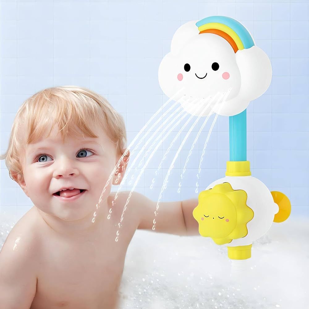 Amazon.com: Juguete eléctrico para ducha y baño, cabezal de aspersor – Rainbow Cloud Spray Wa... | Amazon (US)