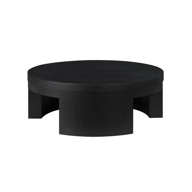 Beautiful Mod Round Coffee Table by Drew Barrymore, Black Finish | Walmart (US)