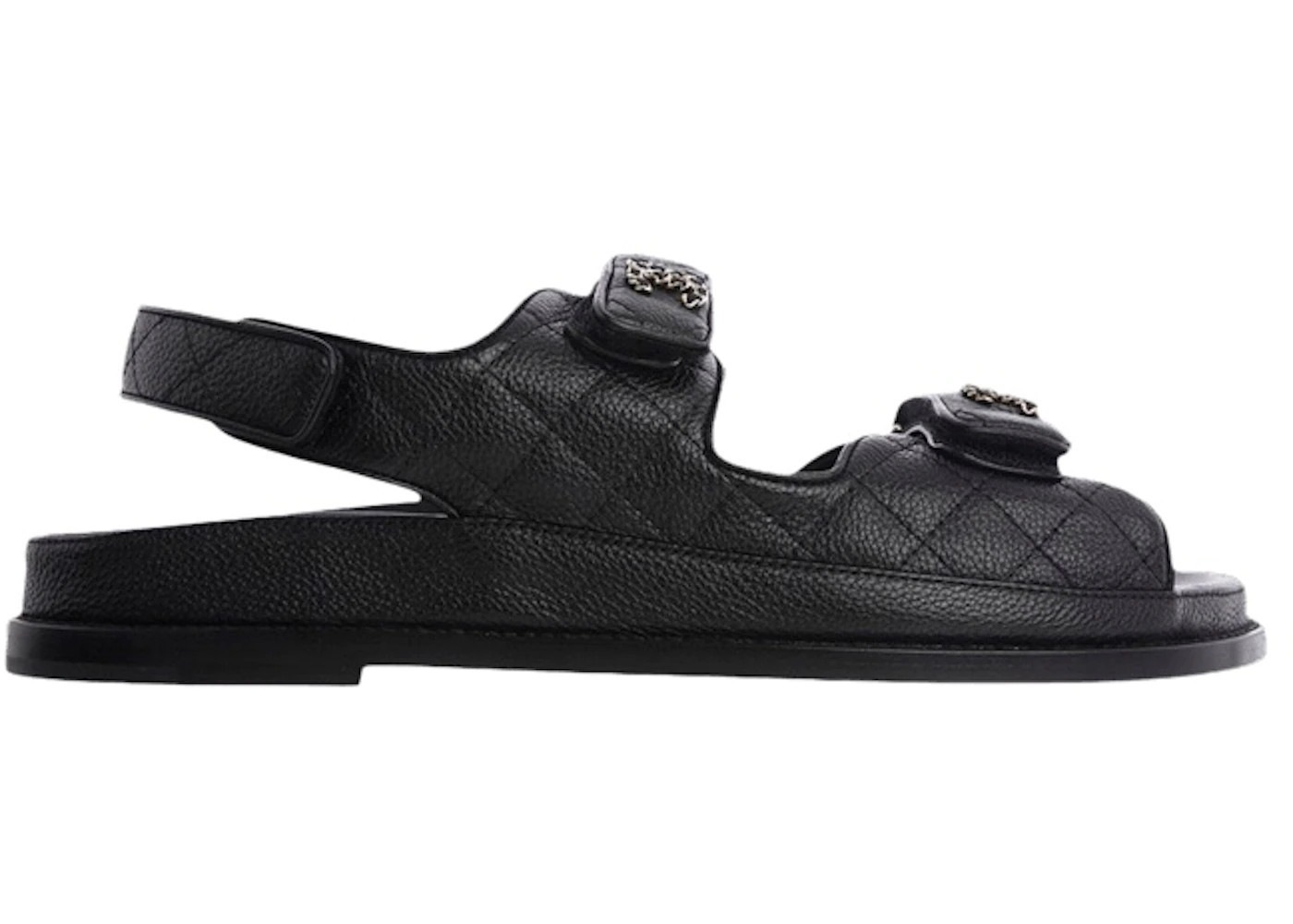 Chanel Quilted Dad Sandal Black Leather | StockX