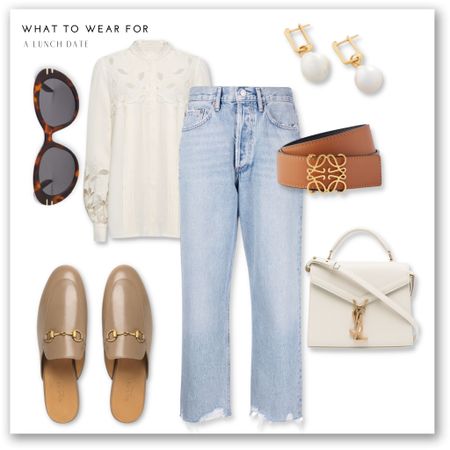 ‘Jeans & a nice top’ 🫶 styling a Reiss lace blouse with straight leg jeans, Gucci mules, saint laurent mini Cassandra for a spring day to evening look. 

#LTKitbag #LTKeurope #LTKstyletip