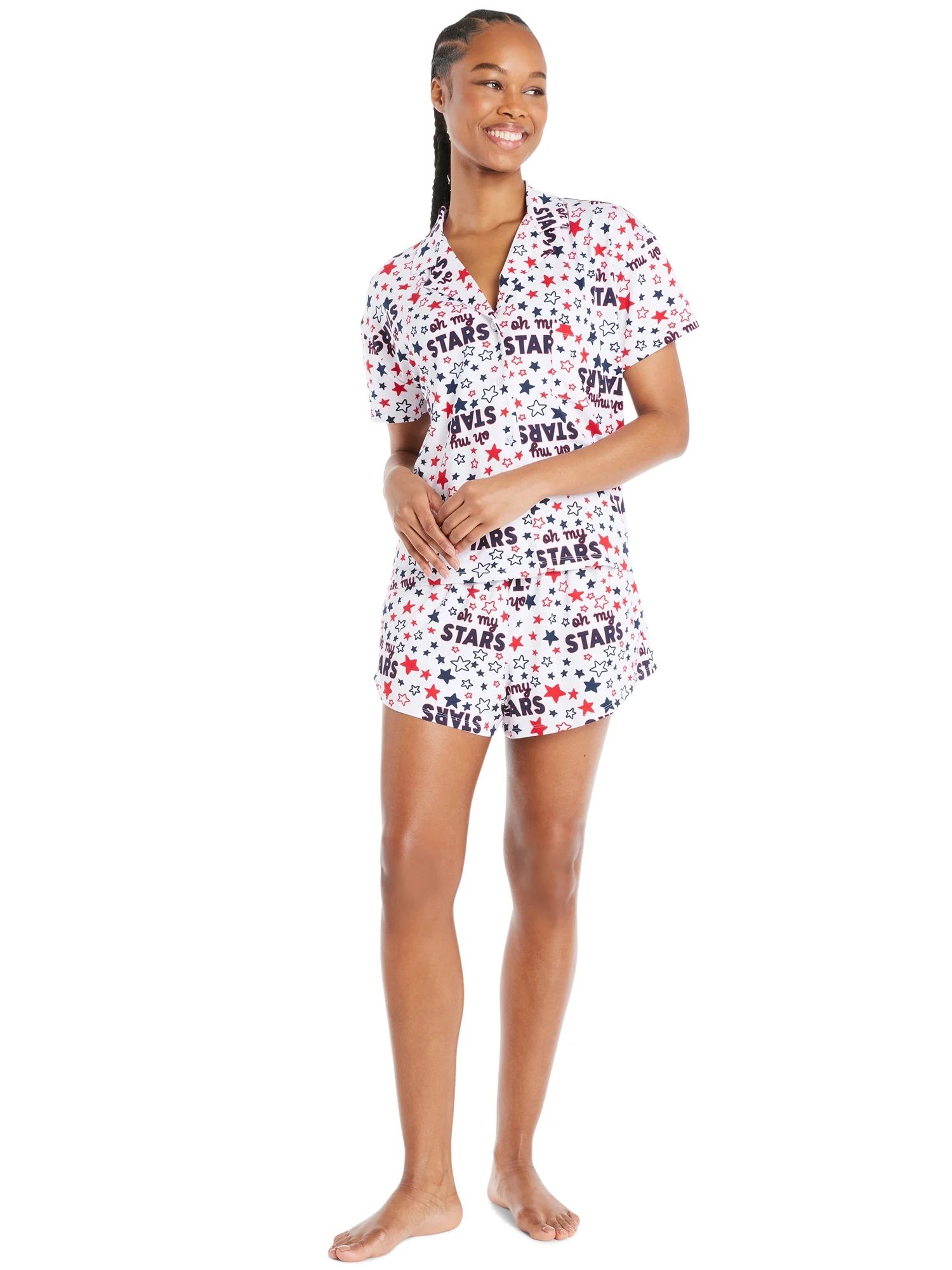 Way to Celebrate Women’s Americana Shorty Pajama Set, 2-Piece, Sizes XS to 3X | Walmart (US)