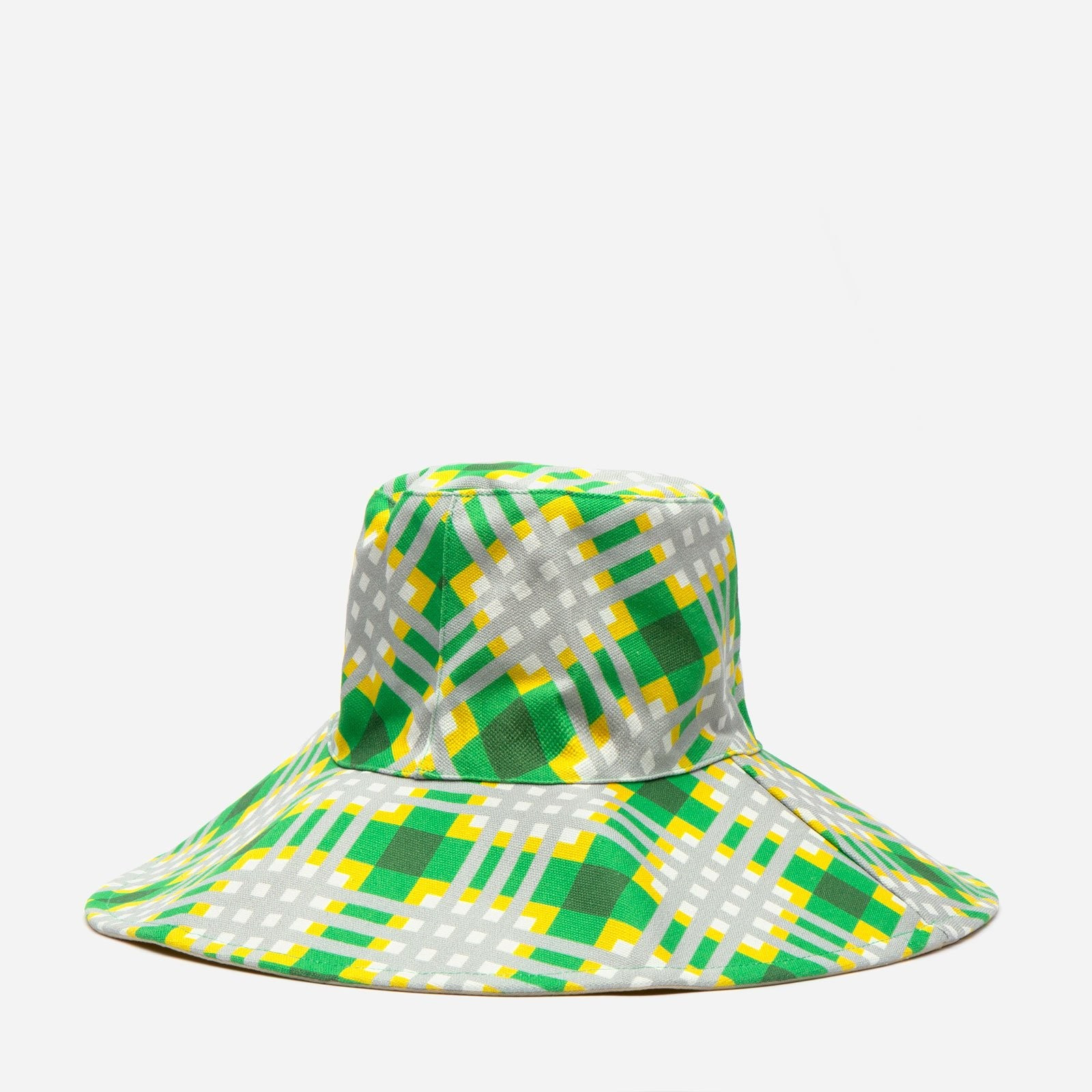 Reversible Canvas Hat Windowpane Plaid | 