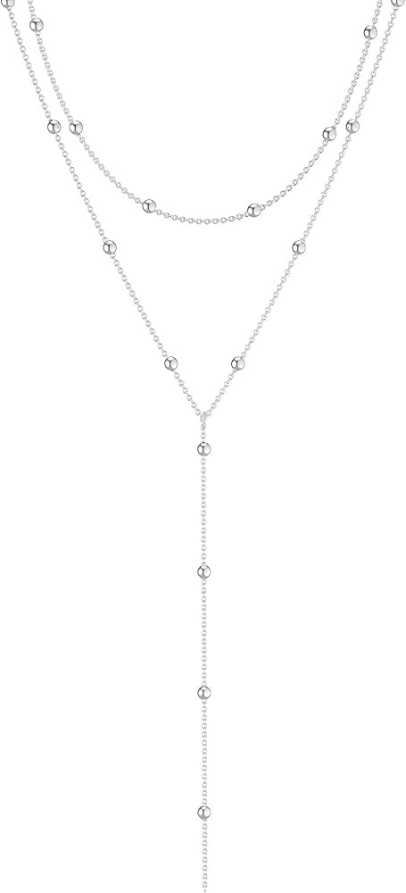 Foxgirl Lariat Gold Necklace for Women, Dainty Long Necklace 14k Gold Plated/Silver Y-Shaped Pend... | Amazon (US)