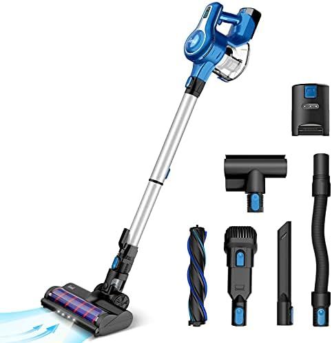 INSE Cordless Vacuum Cleaner, 23Kpa 265W Powerful Suction Stick Vacuum Cleaner, Up to 45min Runtime, | Amazon (US)
