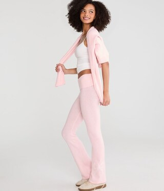 Lace Bow Cozy Sweater Flare Leg Pants | Aeropostale