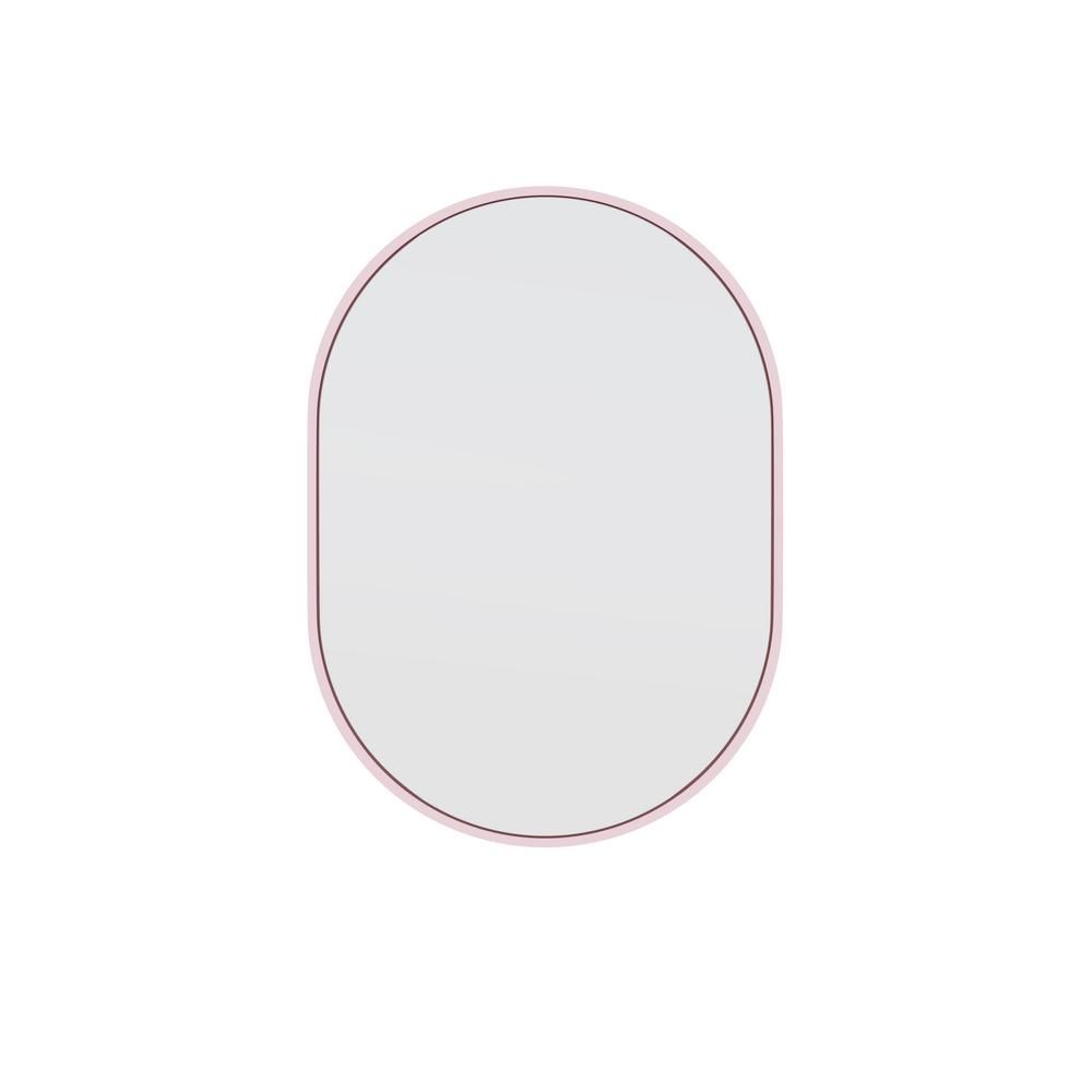 Glass Warehouse 20 in. W x 28 in. H Framed Oval Bathroom Vanity Mirror in Pink | The Home Depot