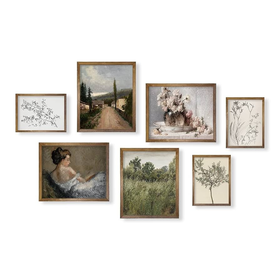 Vintage Farmhouse Botanical Wall Decor | Portrait Landscape Neutral Wall Art | Boho French Countr... | Amazon (US)