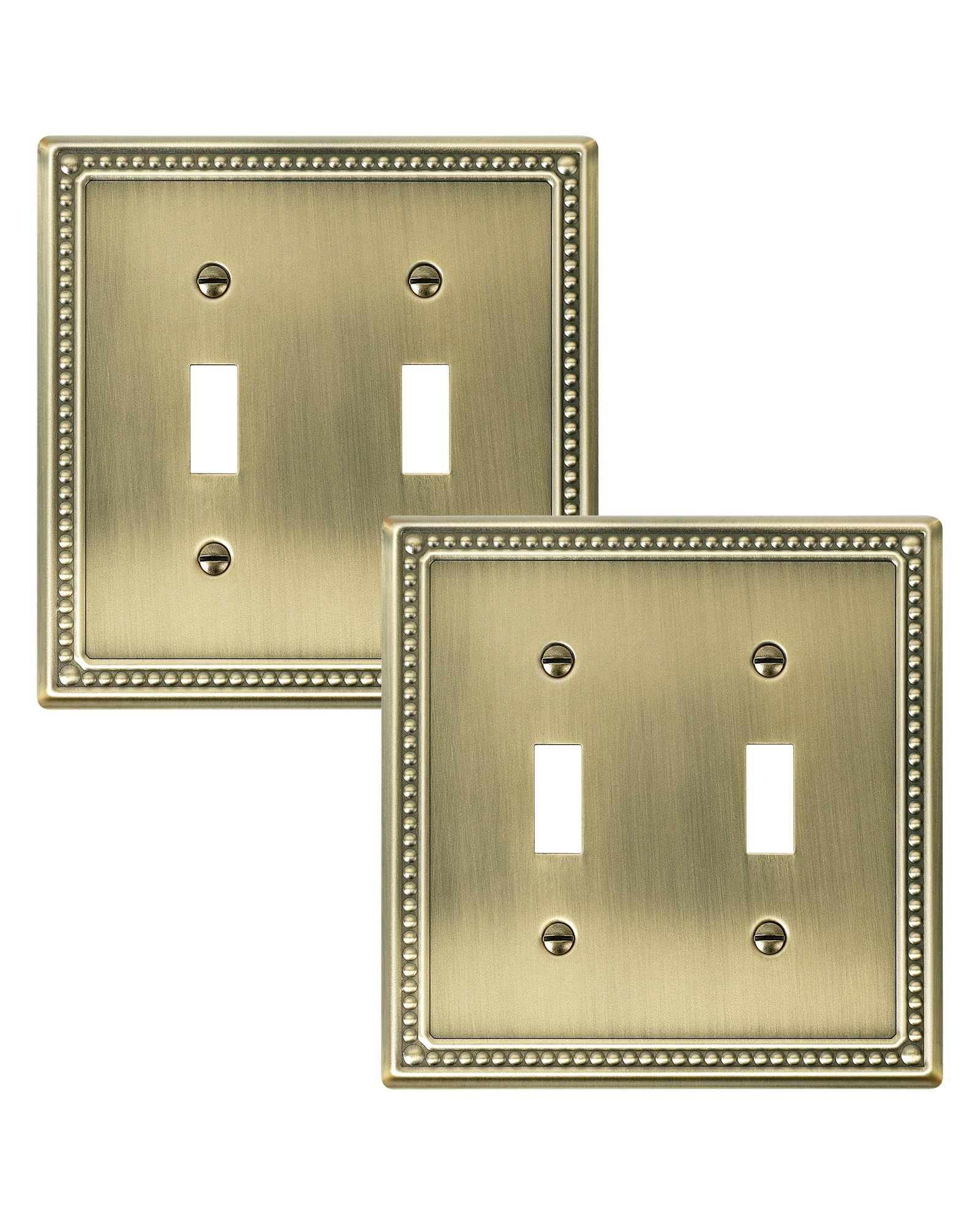 2-Pack Double Toggle Light Switch Cover Plate, Pearls Decorative Dual Switch Plate Covers, Antiqu... | Amazon (US)