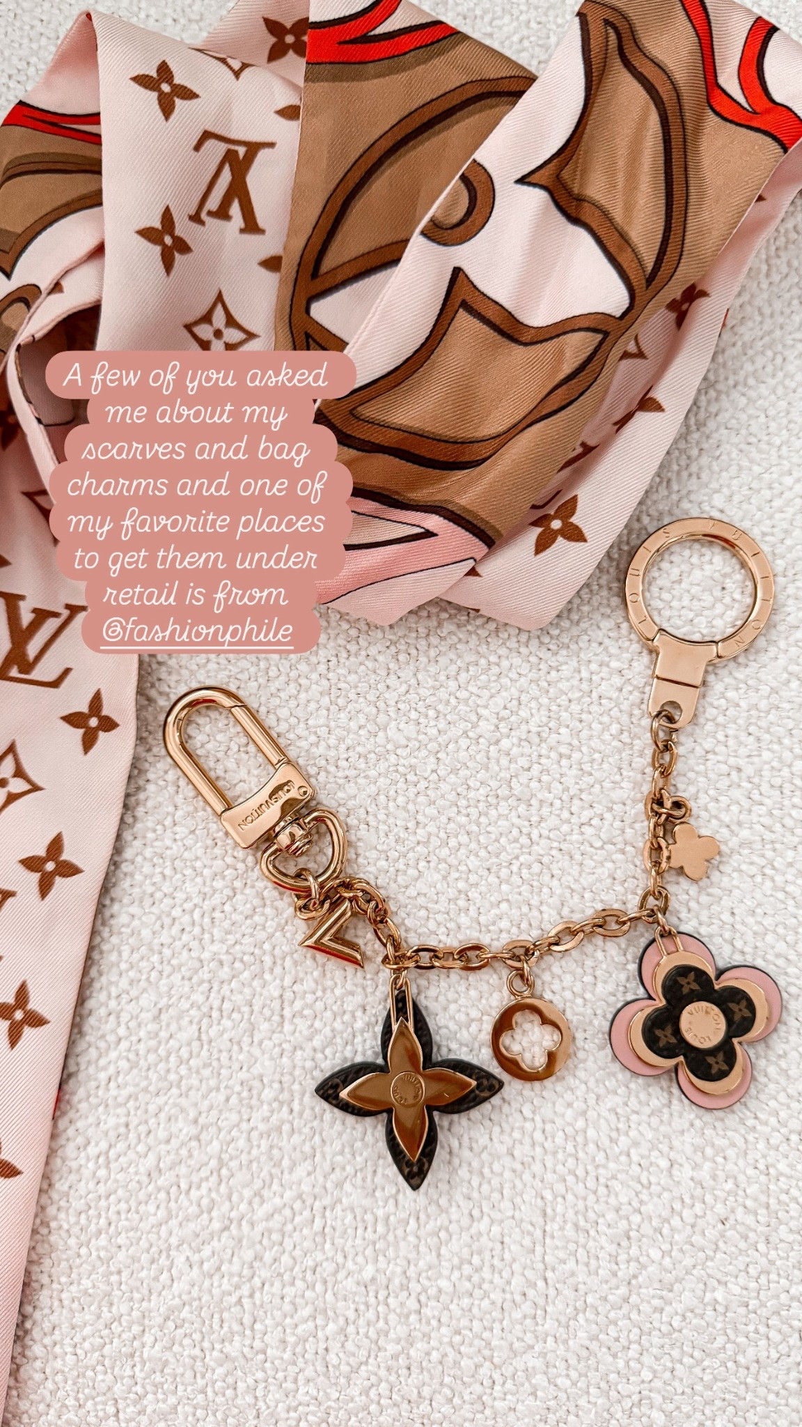 @Fashionphile is the best place to get designer bags, charms and scarves under retail! Just grabbed this and decorated one of my favorite bags! #ad #fashionphilefinds #fashionphilepartner 

#LTKSeasonal #LTKOver40