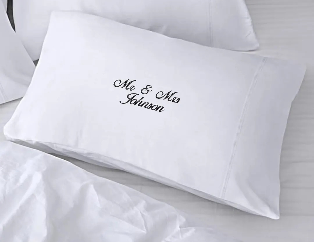 CUSTOM Pillowcase, Personalized Name W/ Envelope Closure, Classy Elegant Embroidered Pillow, Grea... | Etsy (US)