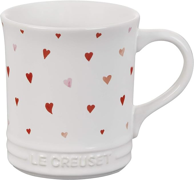 Le Creuset La'Amour Stoneware Mug, White with Heart Applique | Amazon (US)