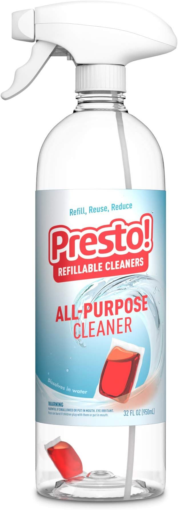 Amazon Brand - Presto! All-Purpose Cleaner Starter Kit (1 reusable spray bottle, 1 refill pac), R... | Amazon (US)