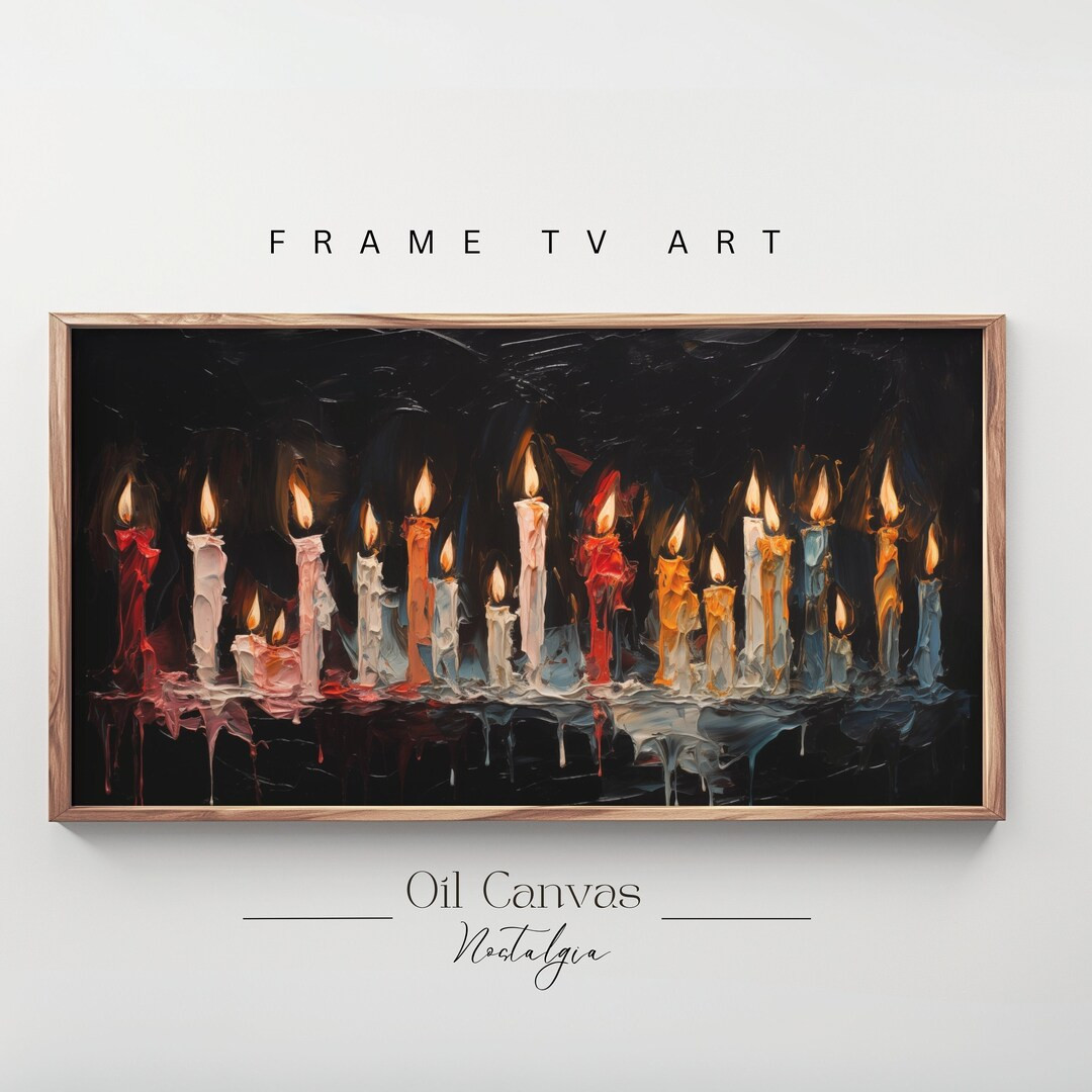 Halloween Decoration Spooky Candles Samsung Frame Tv Art, Spooky Season Wall Decor, Halloween Dec... | Etsy (US)