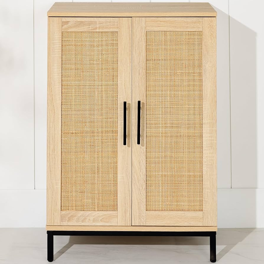 Best Choice Products 34 x 24in Natural Rattan Multiuse Storage Cabinet for Bathroom, Living, Dini... | Amazon (US)