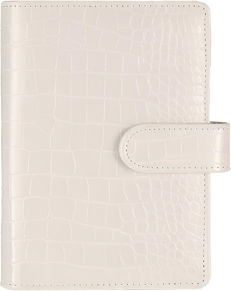 A5 6 Ring Binder Cover Crocodile - Large PU Leather Notebook Binder with Hidden Snap Buckle, Refi... | Amazon (US)