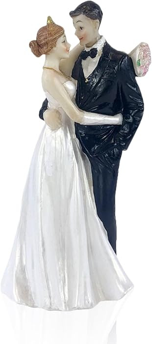 5" Wedding Cake Toppers Bride and Groom Resin Couple Figures | Amazon (US)