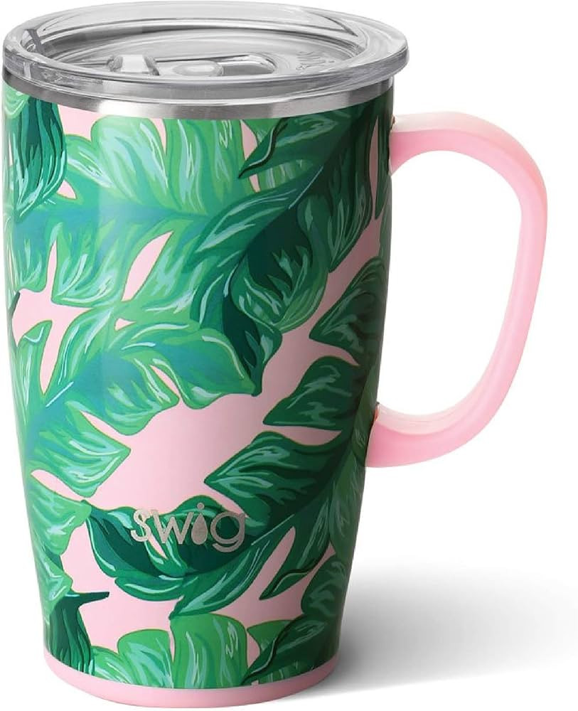 Swig Life 18oz Travel Mug with Handle and Lid, Cup Holder Friendly, Dishwasher Safe, Stainless St... | Amazon (US)