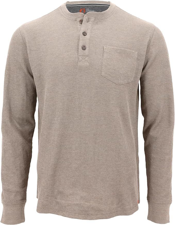 The American Outdoorsman Long-Sleeve Waffle Henley Shirts for Men (Oatmeal Heather, Large) at Ama... | Amazon (US)