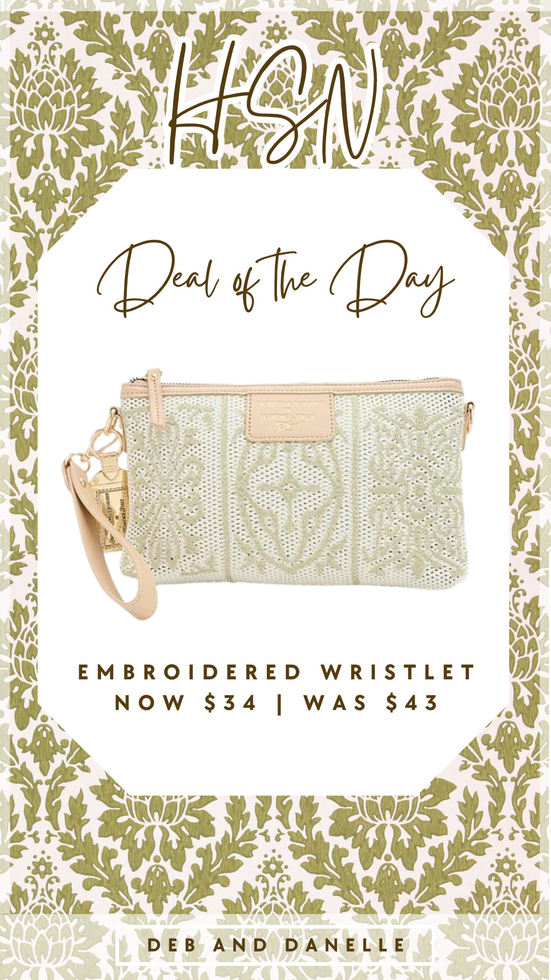I love the soft pattern and color of this embroidered wristlet clutch that is currently on sale from @HSN.  

 #LTKFestival #LTKSaleAlert