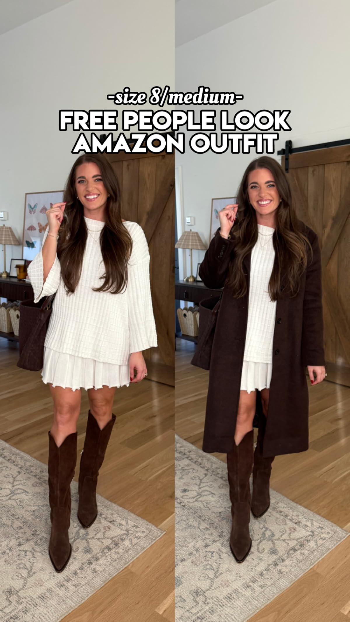 SENSERISE Fall Sweater Sets Skirt Sets Women 2 Piece Outfits Long Sleeve Top and Skirts Set Loungewear | Amazon (US)