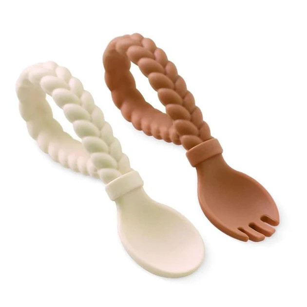 Sweetie Spoons™ - Silicone Baby Fork + Spoon Set | Itzy Ritzy