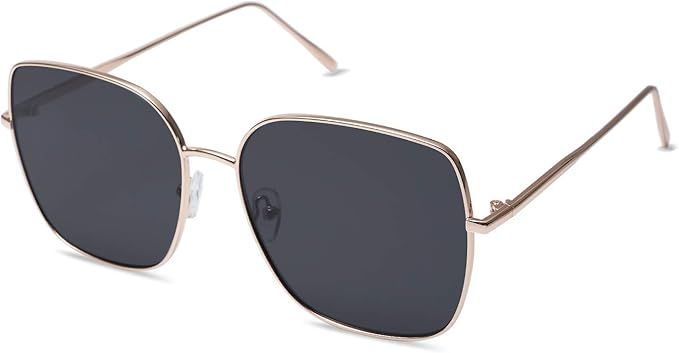 SOJOS Cat Eye Round Sunglasses for Women Mirrored Flat Lenses SJ1146 | Amazon (US)