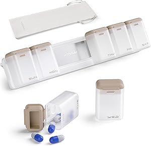 Weekly Pill Organizer Magnetic, Removable Pill Box 7 Day 1 Time a Day, Large Pill Case Travel, We... | Amazon (US)