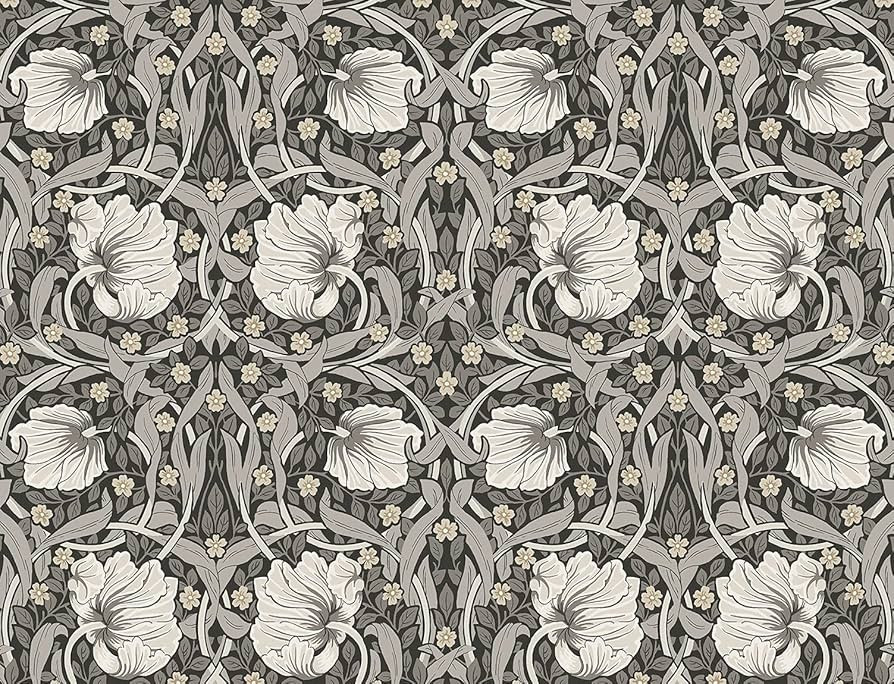 NextWall Pimpernel Floral Peel and Stick Wallpaper (Charcoal & Pearl Grey) | Amazon (US)