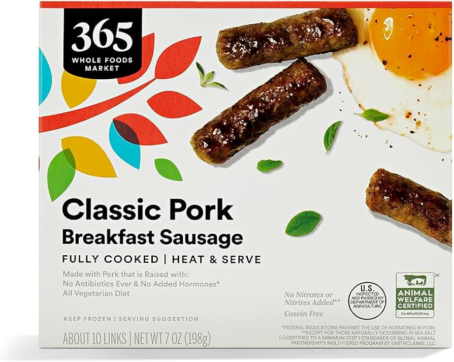 365 Everyday Value, Classic Pork Breakfast Sausage (Frozen), 10 Count | Amazon (US)