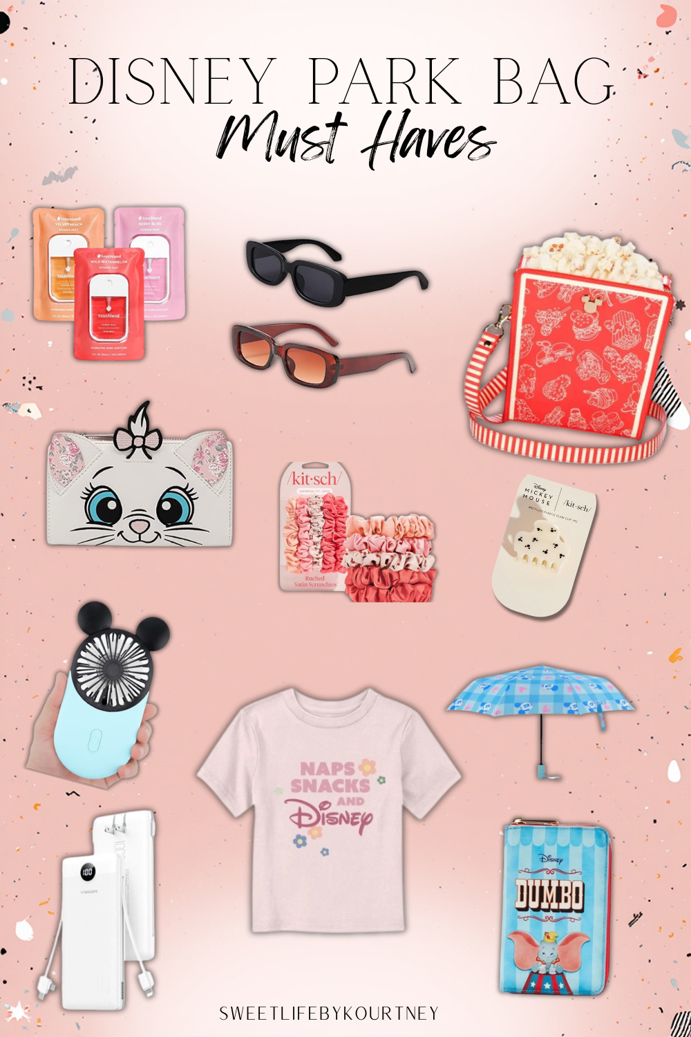 Disney park bag must haves ✨ Easy finds for long park days, snacks, rain, sun, and staying comfy from rope drop to fireworks. #LTKFinds #DisneyMustHaves #DisneyParkBag #DisneyPacking #DisneyStyle #SweetLifeByKourtney 

 #LTKmomlife #LTKTravel #LTKKids
